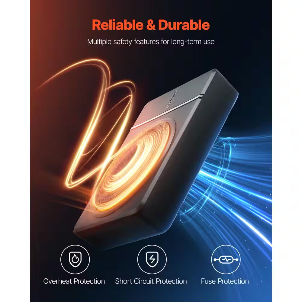 8 In. 240W Underseat Car Subwoofer, Slim Powered Car Subwoofers under the Seat, Low Profile Audio Sub Built-In Amplifier