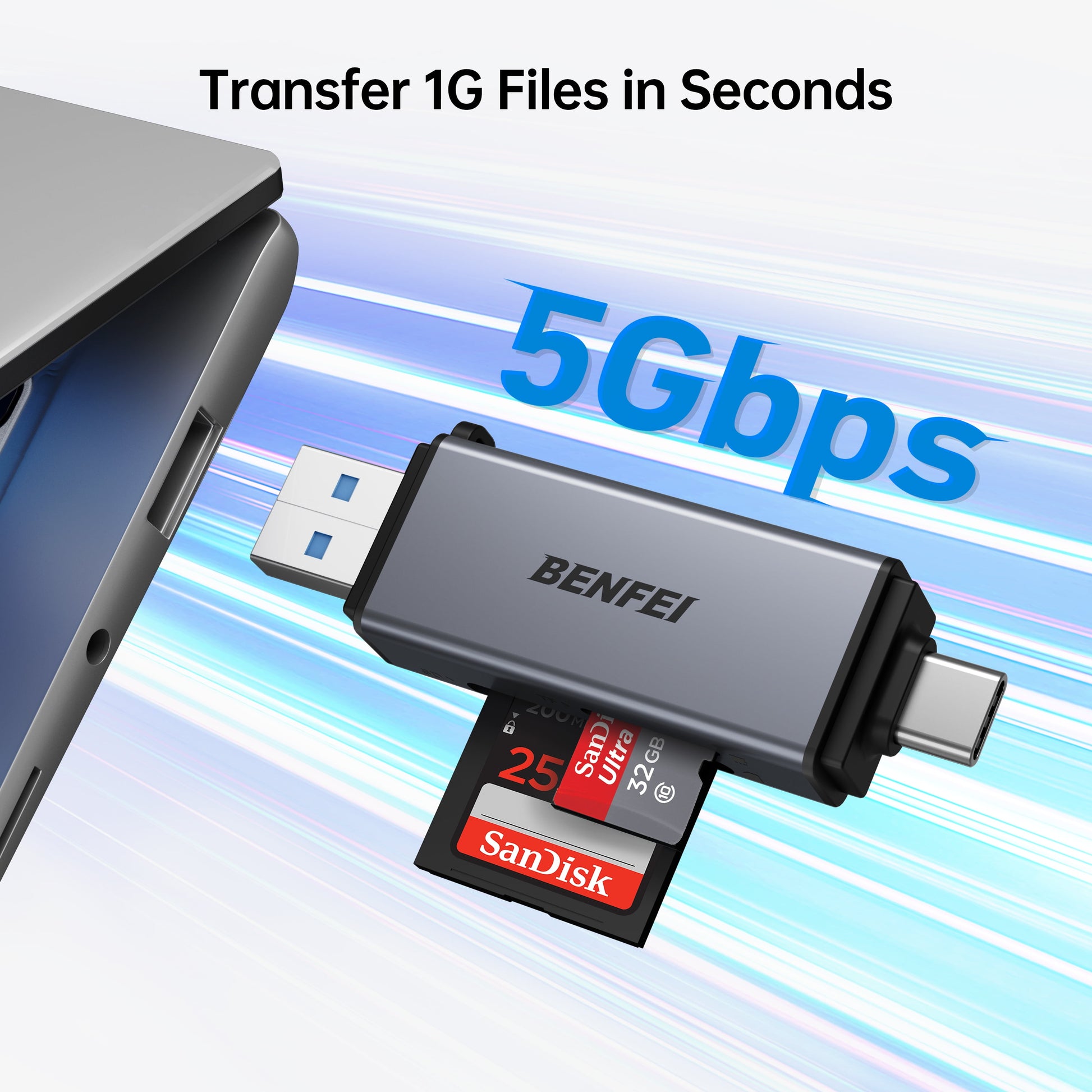SD Card Reader, USB C to SD Micro SD Card Memory Card Adapter Dual Slot