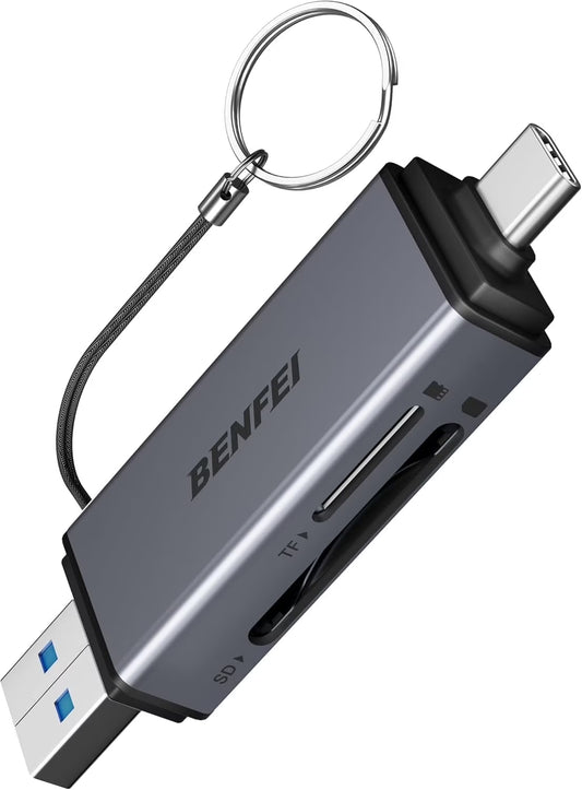 SD Card Reader, USB C to SD Micro SD Card Memory Card Adapter Dual Slot