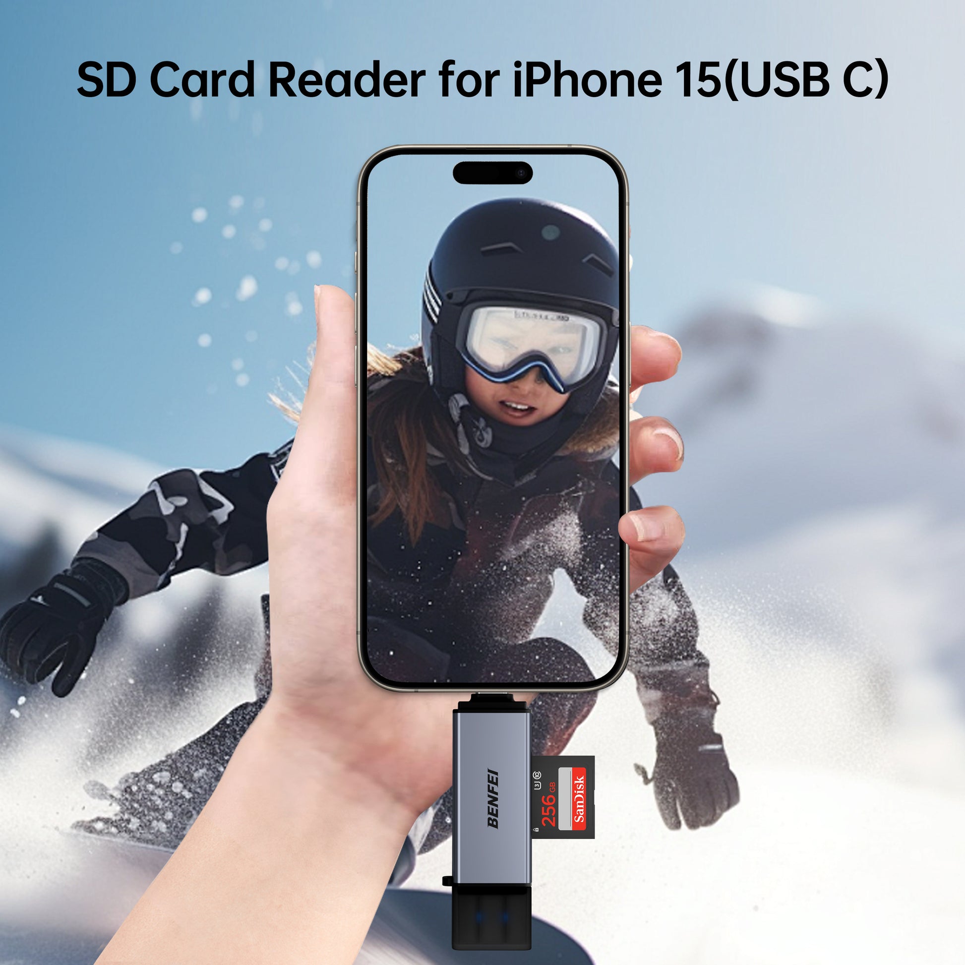 SD Card Reader, USB C to SD Micro SD Card Memory Card Adapter Dual Slot