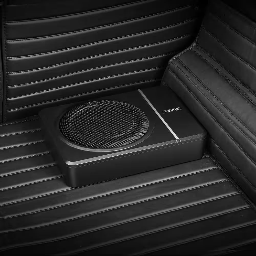 8 In. 240W Underseat Car Subwoofer, Slim Powered Car Subwoofers under the Seat, Low Profile Audio Sub Built-In Amplifier